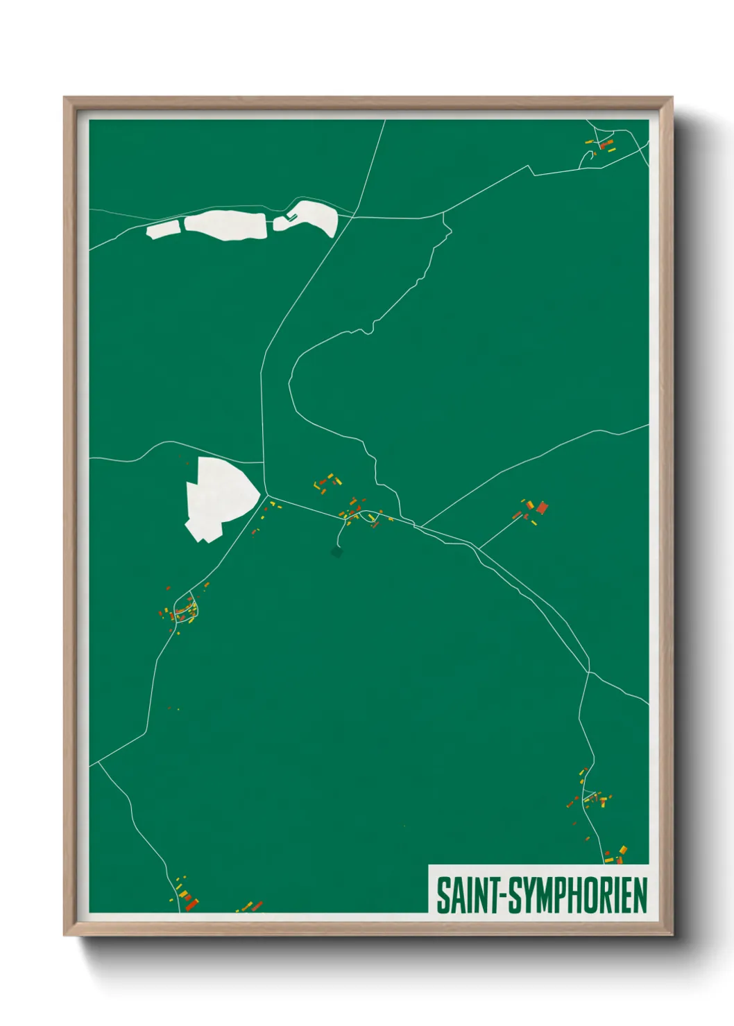 Une affiche de carte sur Saint-Symphorien