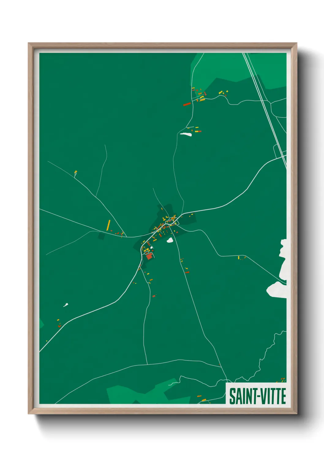 Une affiche de carte sur Saint-Vitte