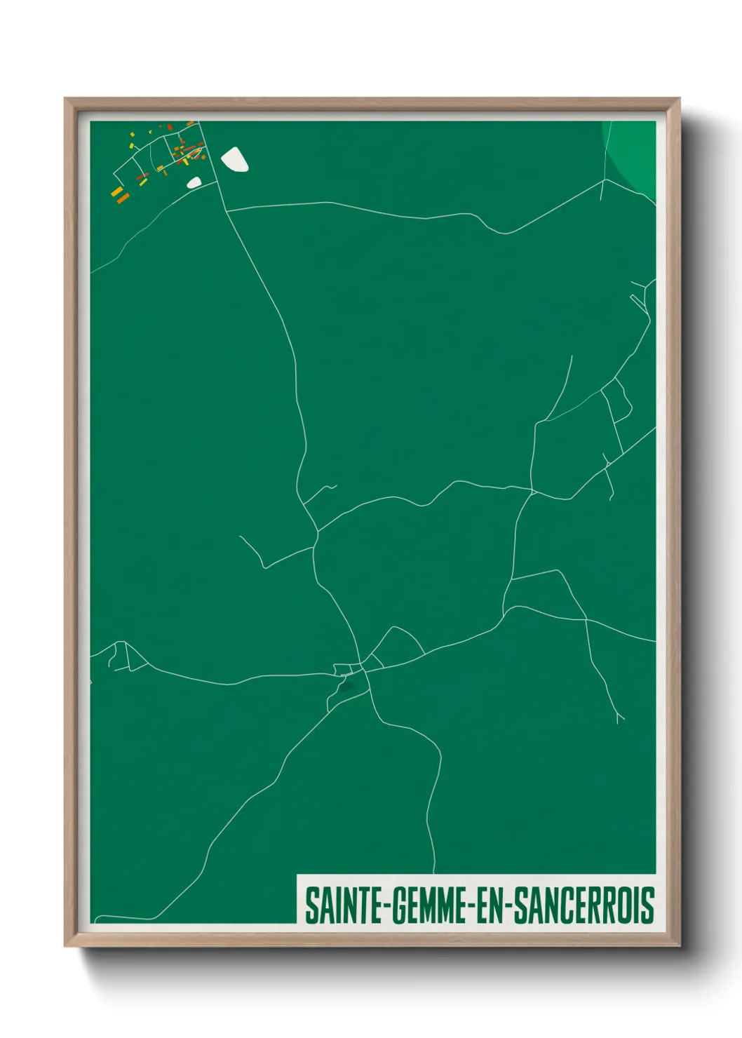 Une affiche de carte sur Sainte-Gemme-en-Sancerrois