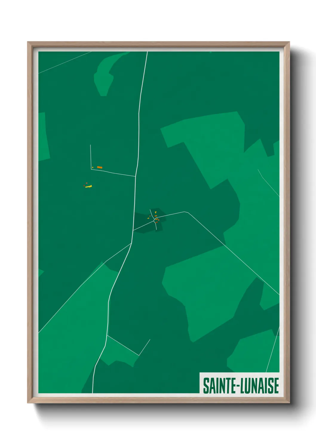 Une affiche de carte sur Sainte-Lunaise