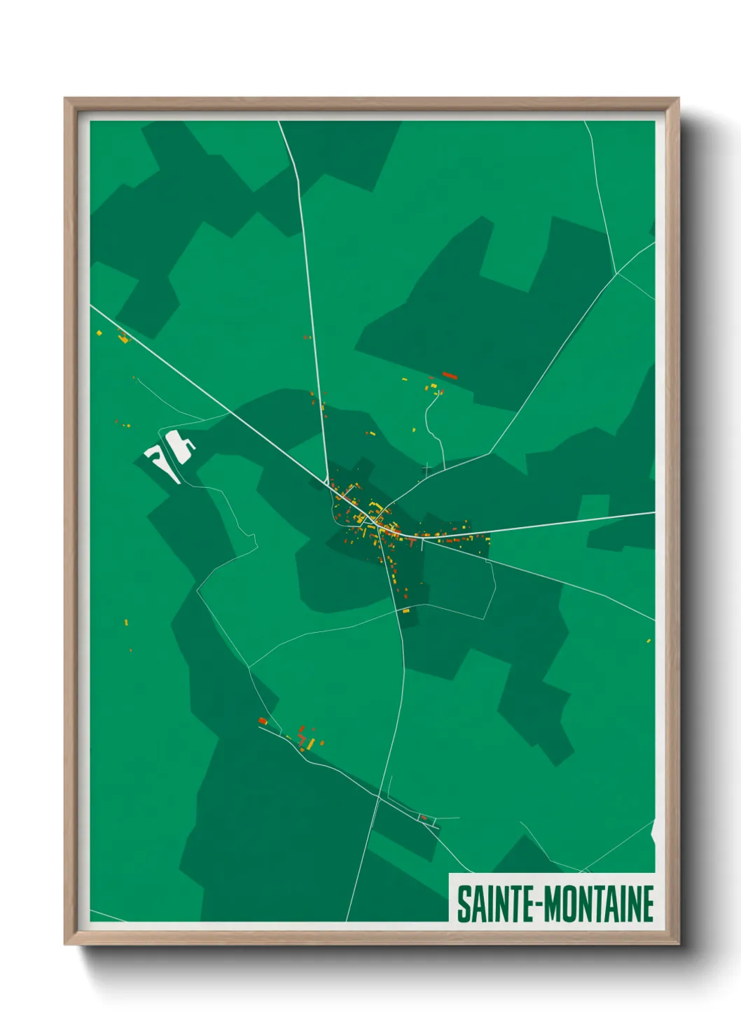 Une affiche de carte sur Sainte-Montaine