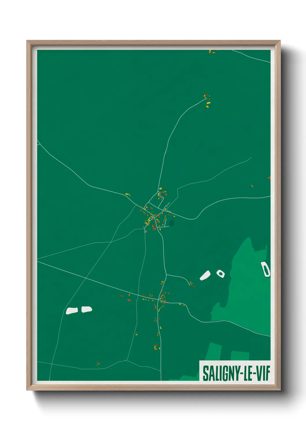 Une affiche de carte sur Saligny-le-Vif