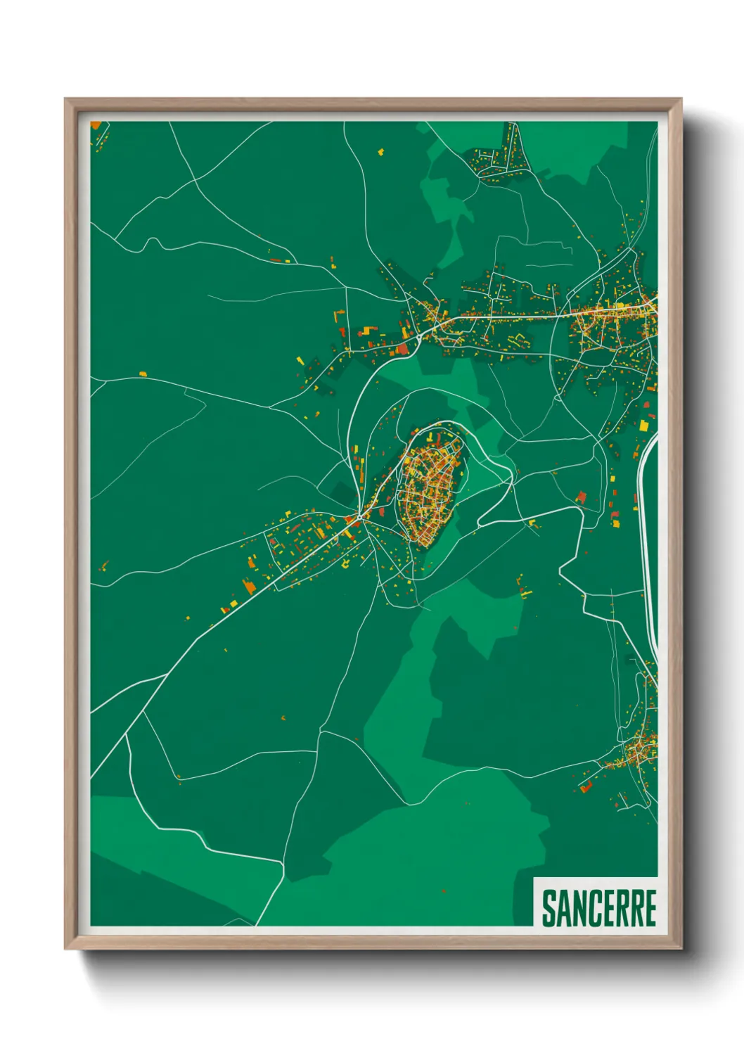 Une affiche de carte sur Sancerre