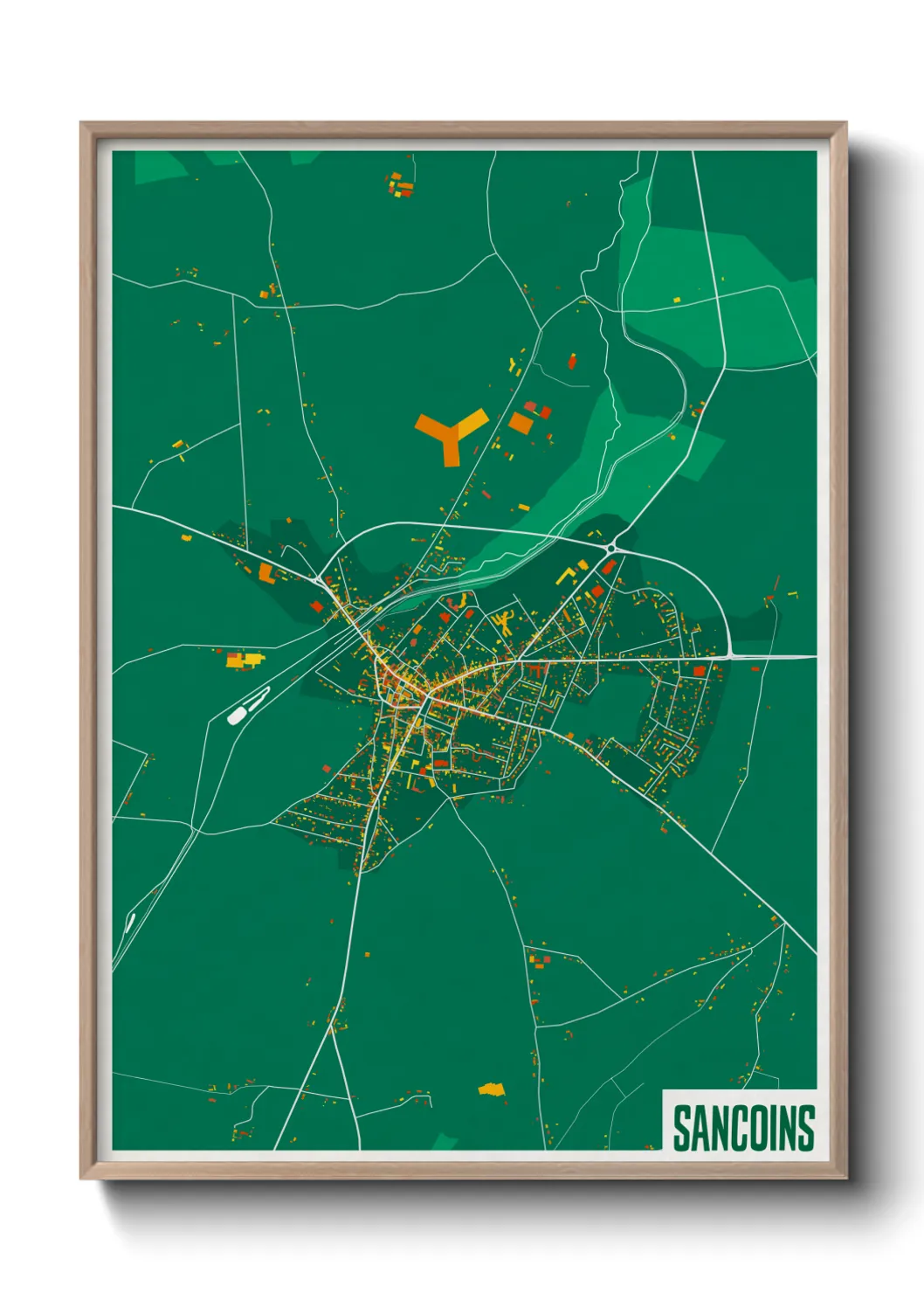 Une affiche de carte sur Sancoins