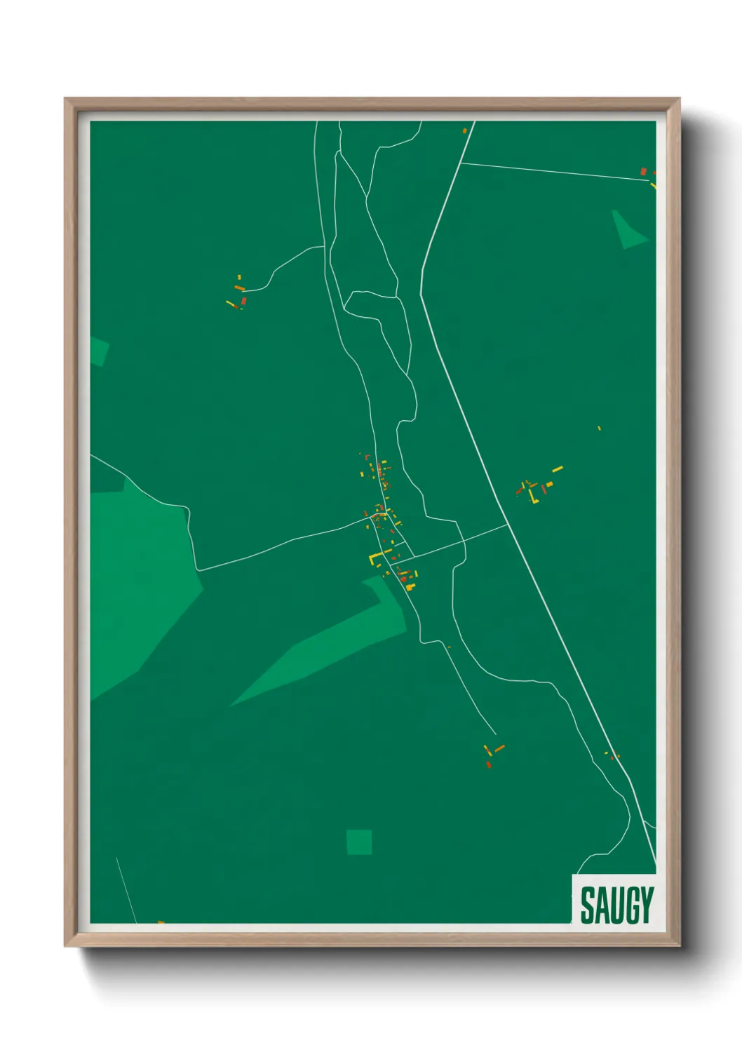 Une affiche de carte sur Saugy