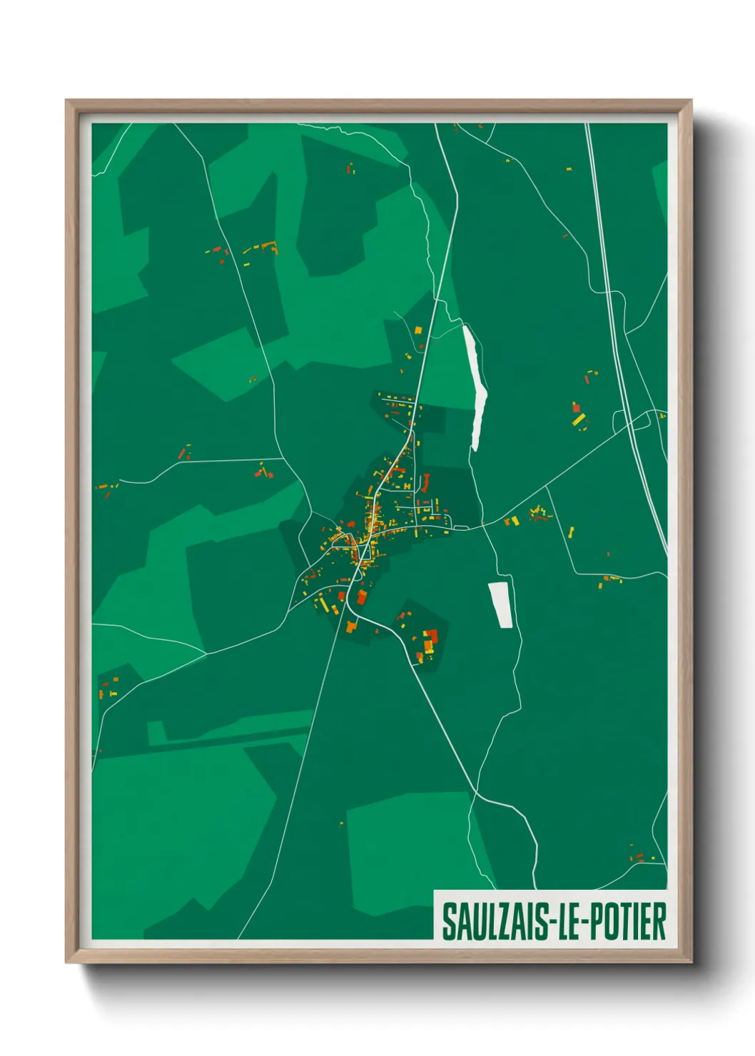 Une affiche de carte sur Saulzais-le-Potier