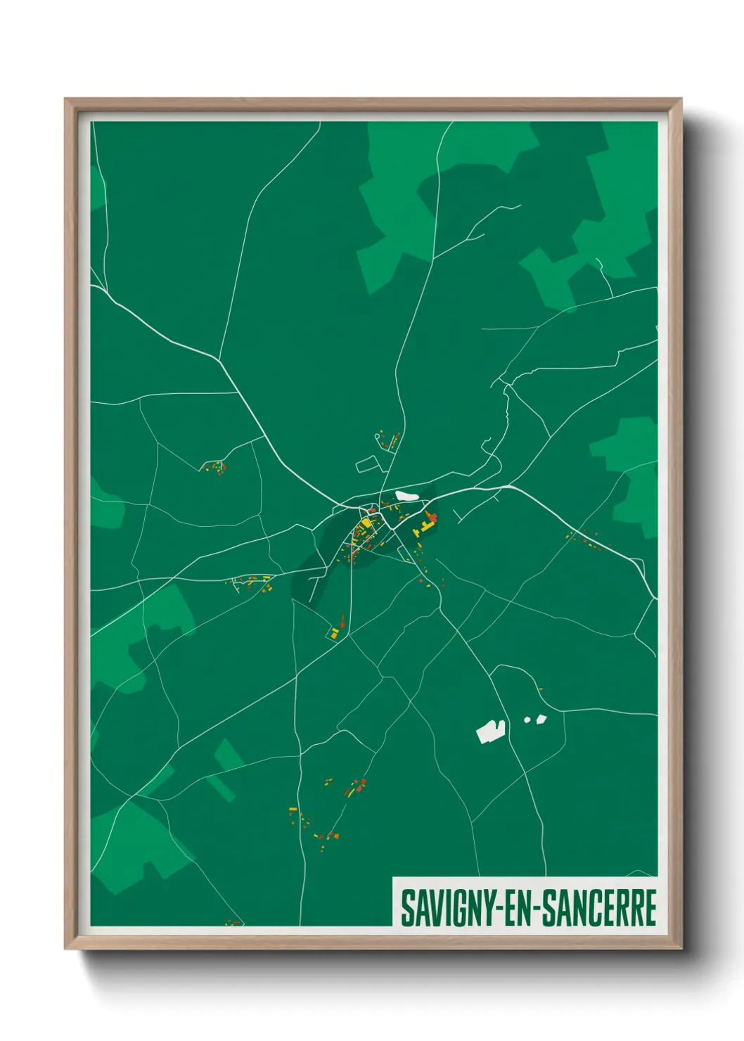 Une affiche de carte sur Savigny-en-Sancerre