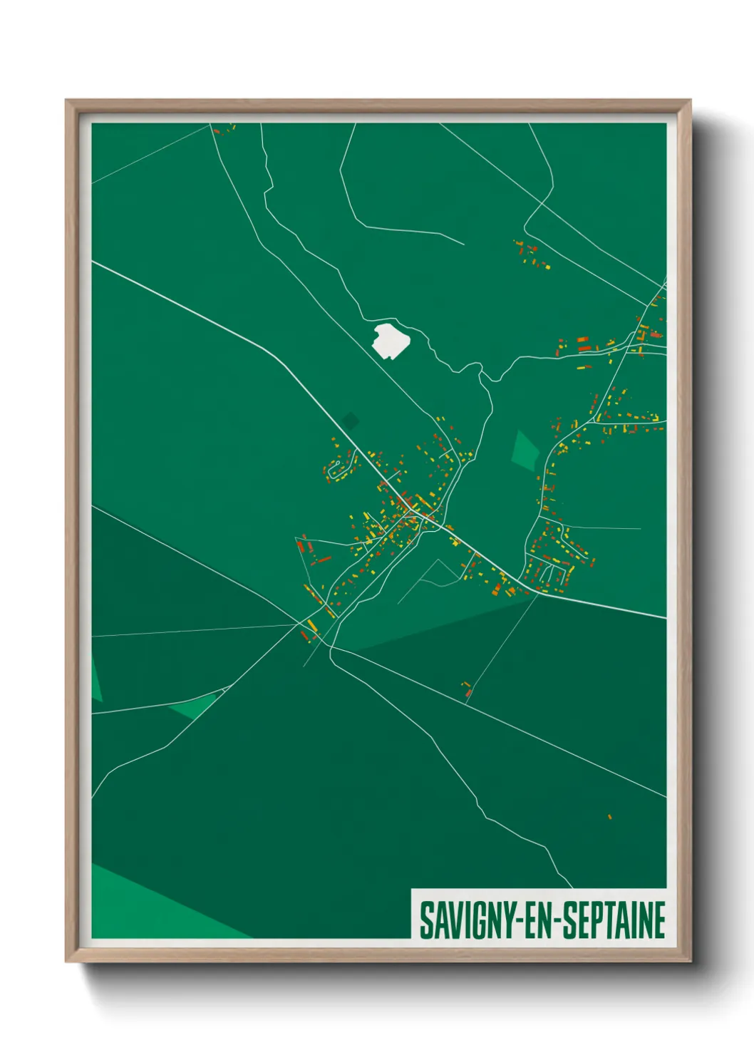 Une affiche de carte sur Savigny-en-Septaine