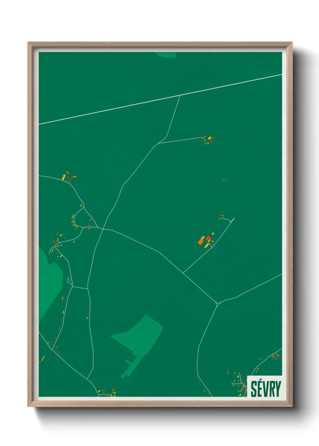 Une affiche de carte sur Sévry