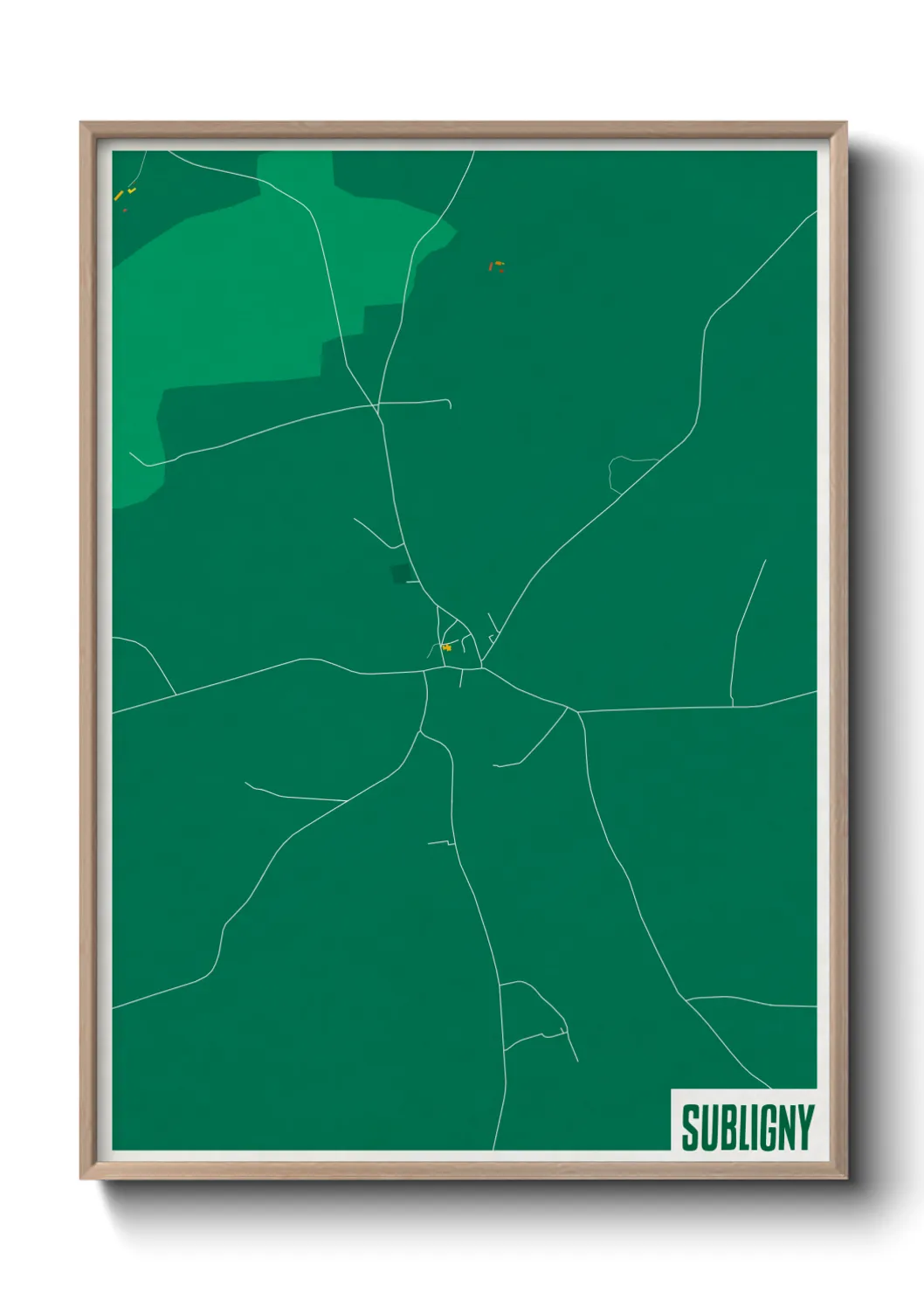 Une affiche de carte sur Subligny