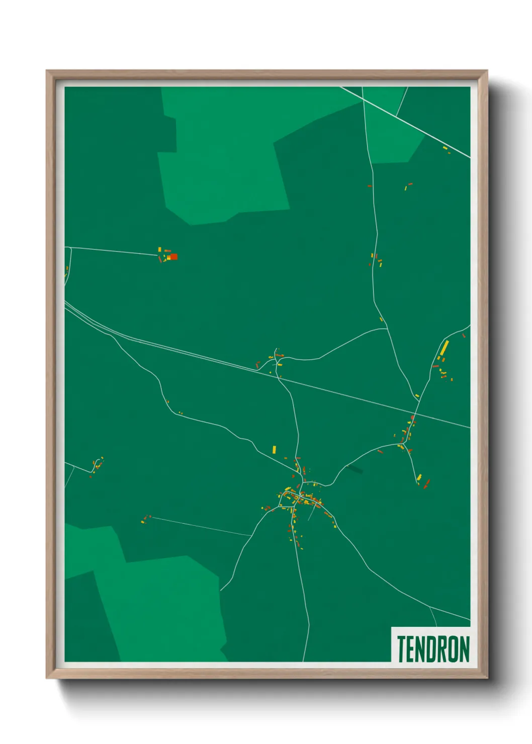 Une affiche de carte sur Tendron