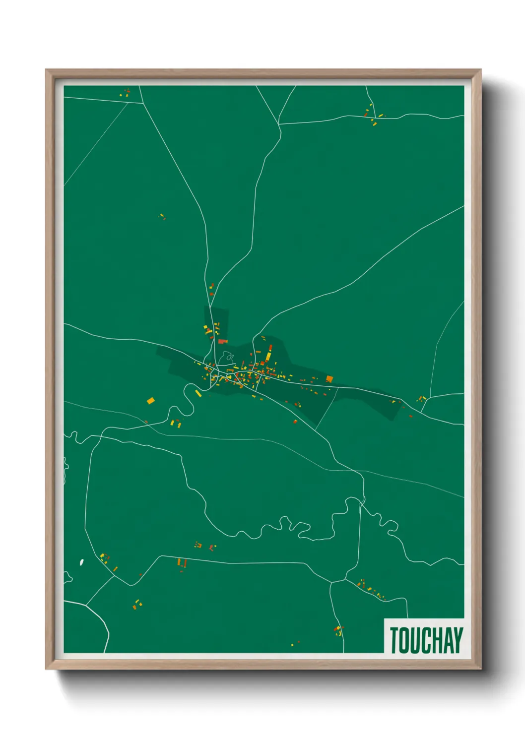 Une affiche de carte sur Touchay
