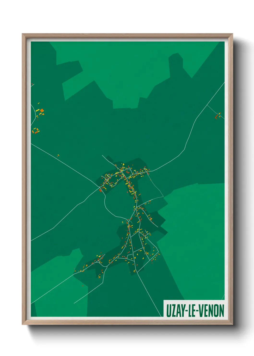 Une affiche de carte sur Uzay-le-Venon