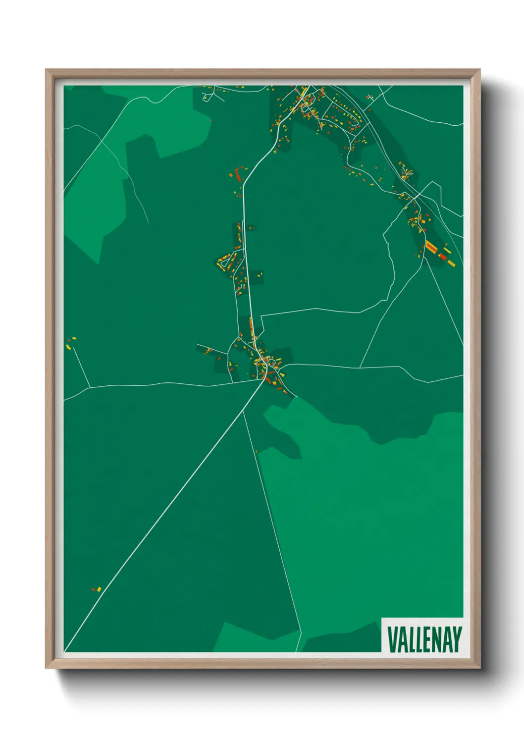 Une affiche de carte sur Vallenay