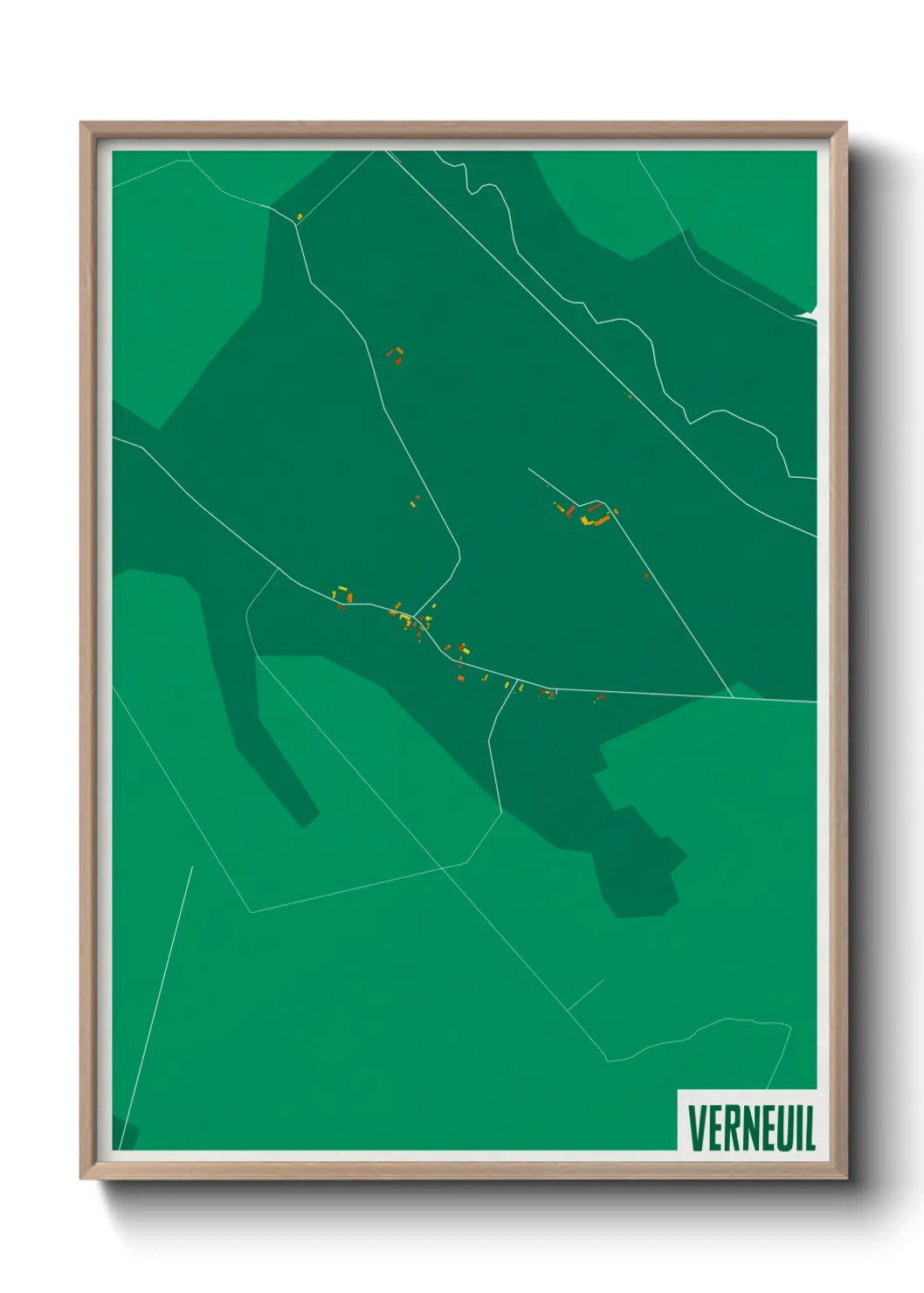 Une affiche de carte sur Verneuil