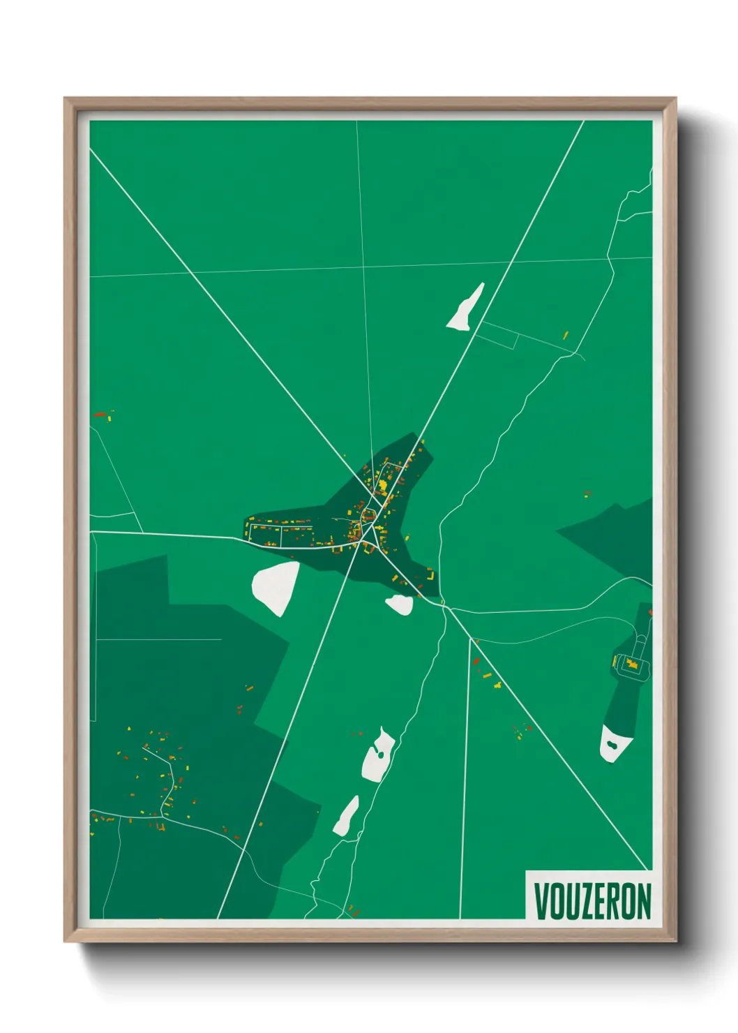 Une affiche de carte sur Vouzeron