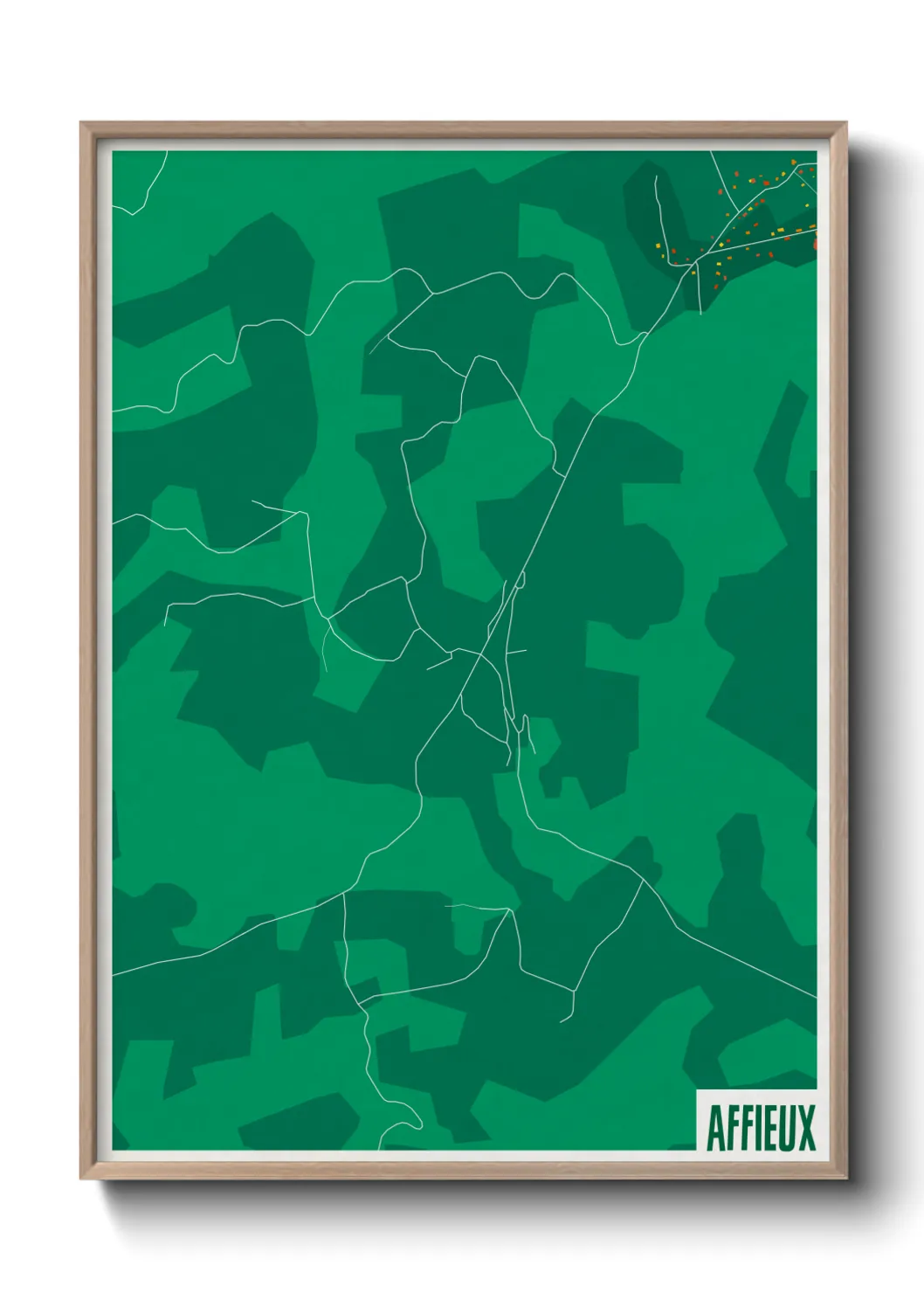 Une affiche de carte sur Affieux