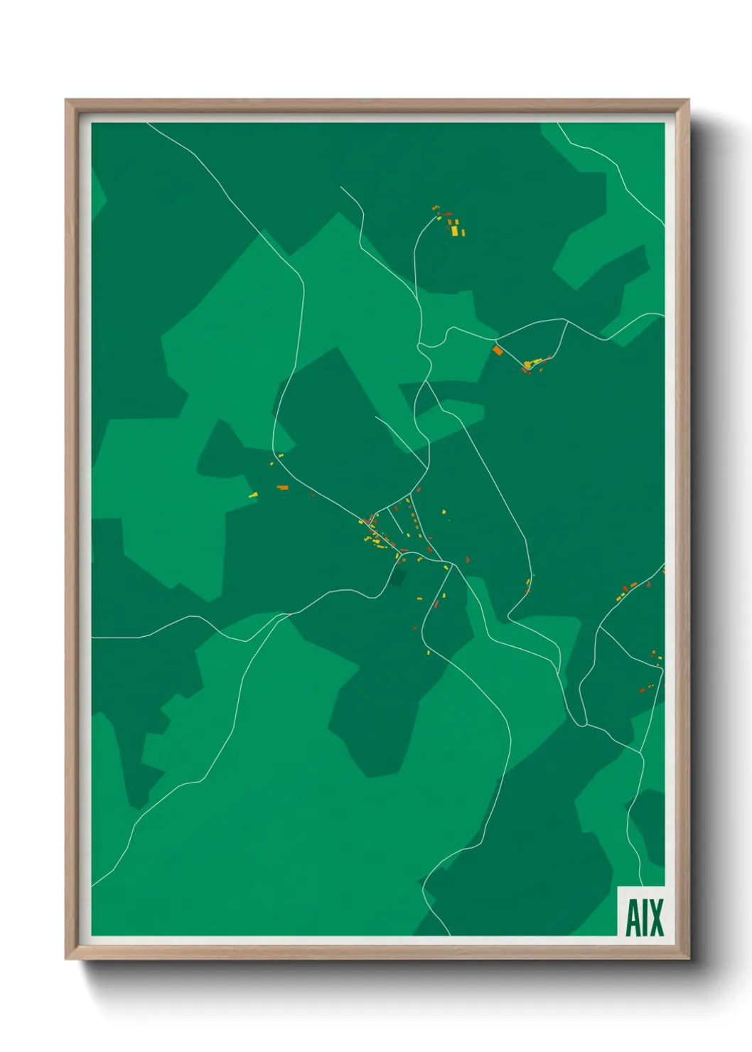 Une affiche de carte sur Aix