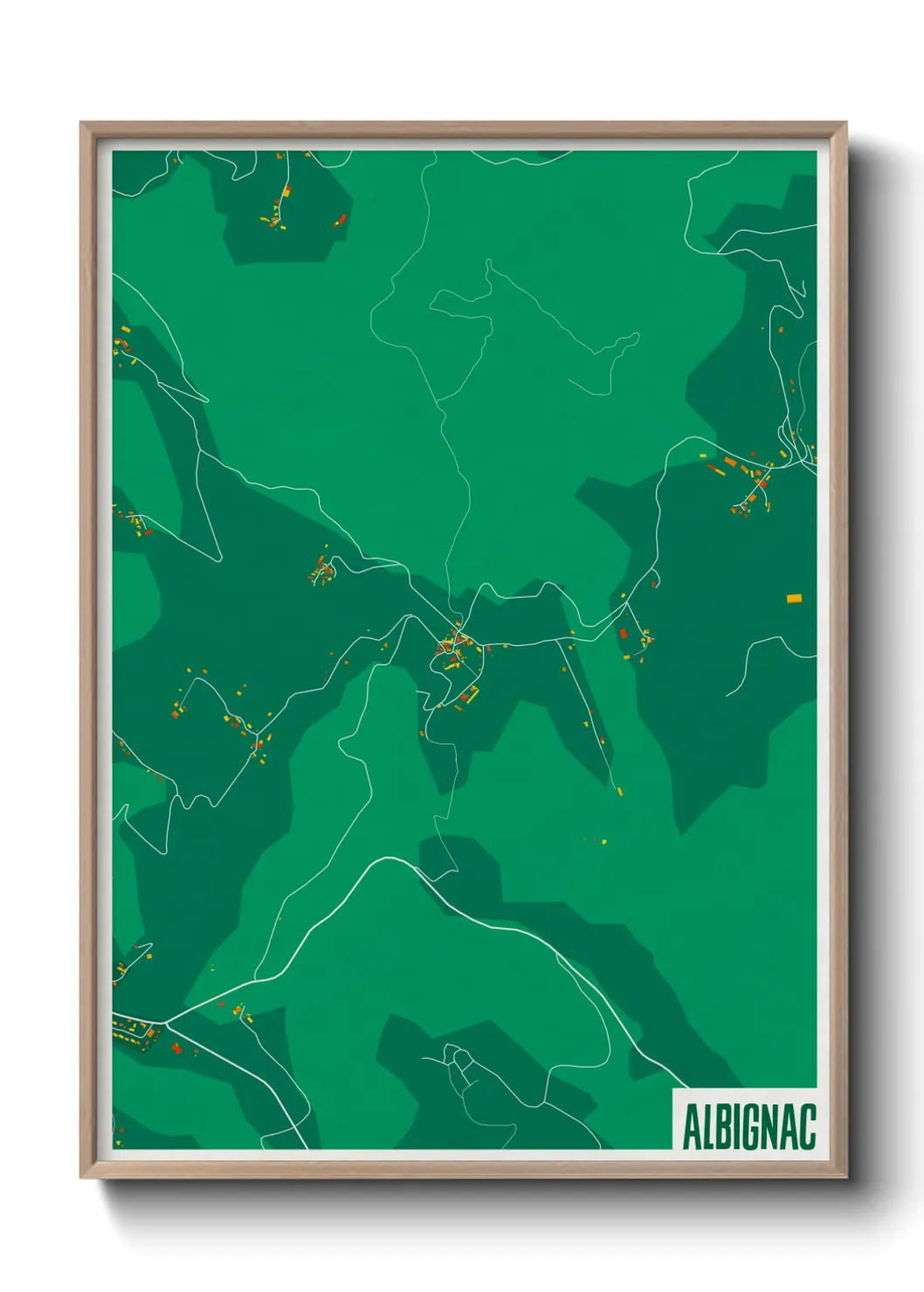 Une affiche de carte sur Albignac