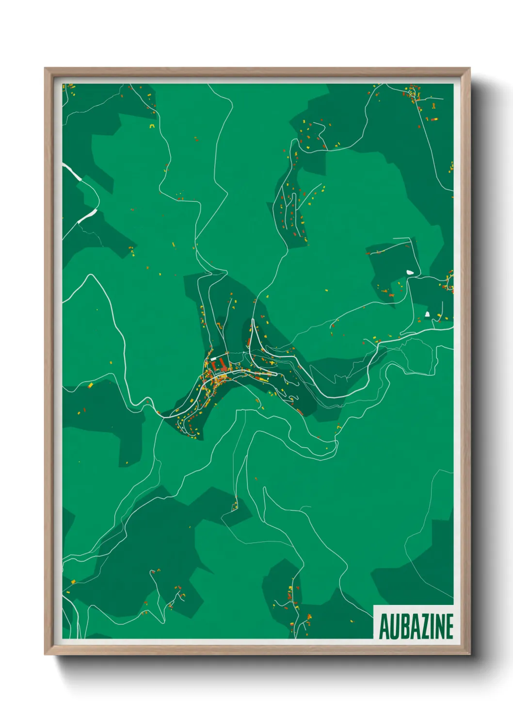 Une affiche de carte sur Aubazine