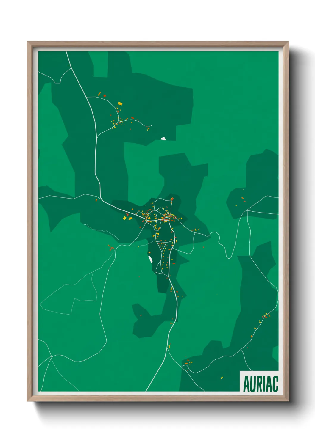 Une affiche de carte sur Auriac