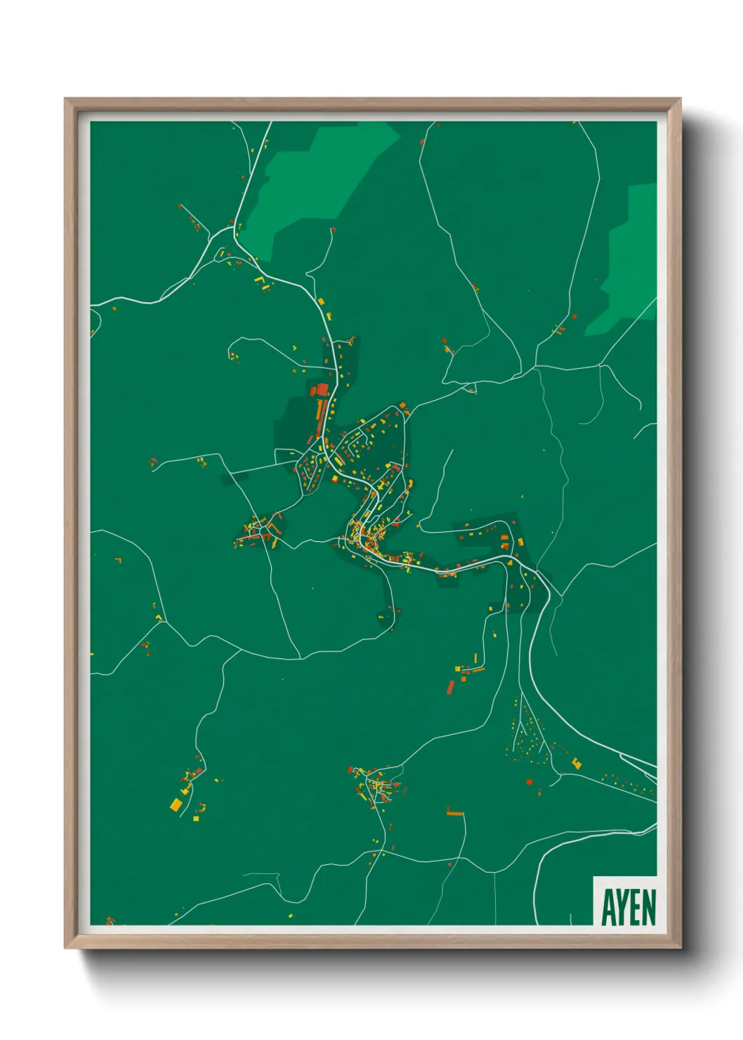 Une affiche de carte sur Ayen