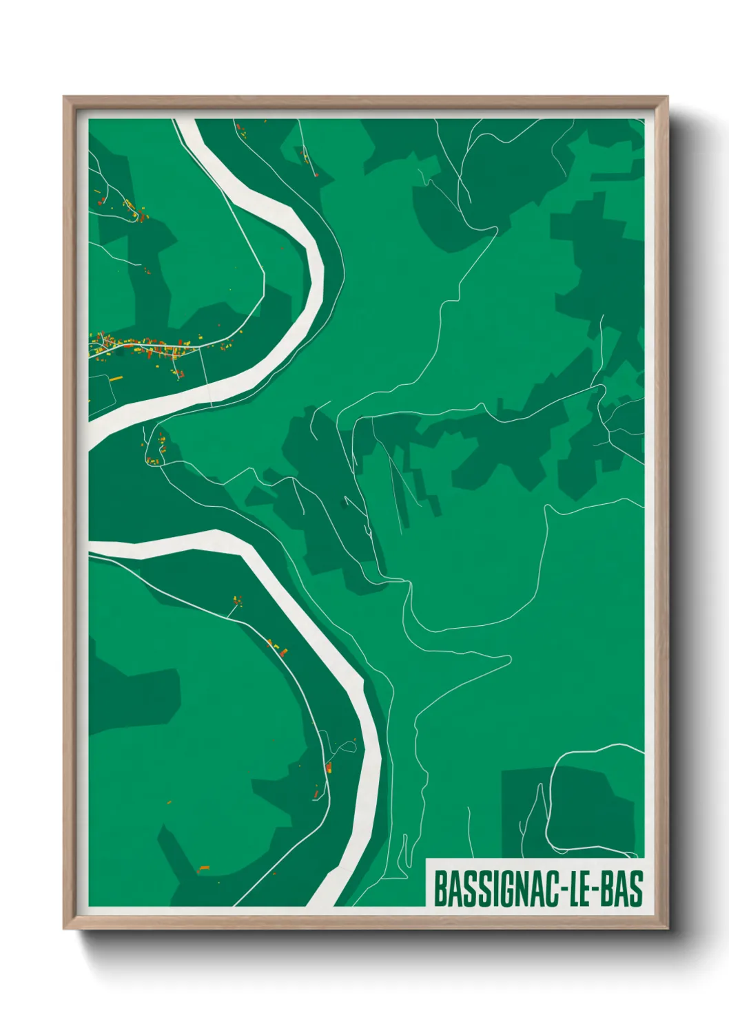 Une affiche de carte sur Bassignac-le-Bas