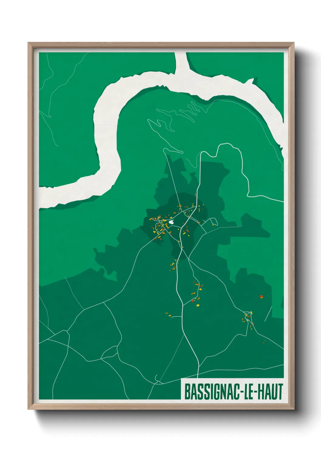 Une affiche de carte sur Bassignac-le-Haut