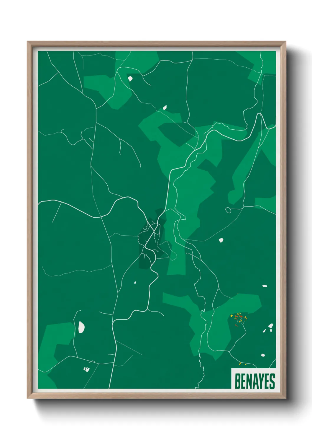 Une affiche de carte sur Benayes