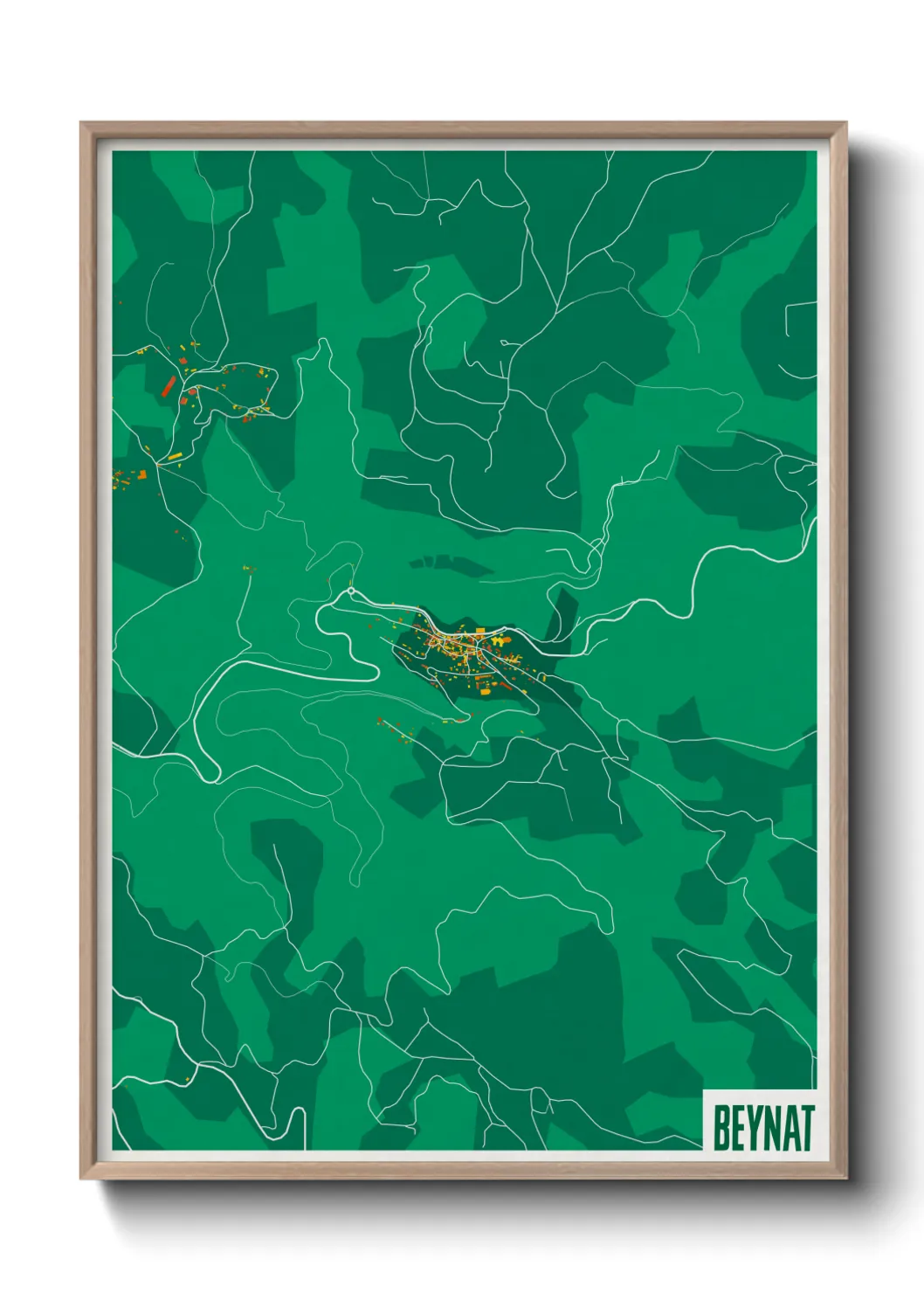 Une affiche de carte sur Beynat