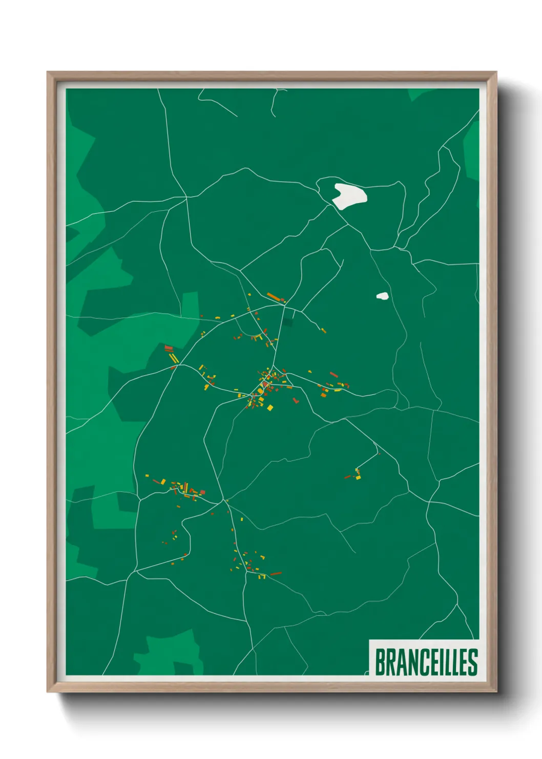 Une affiche de carte sur Branceilles