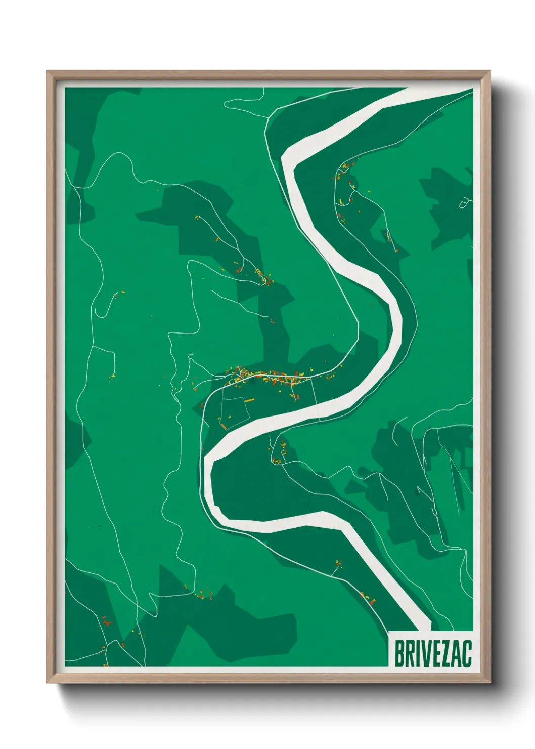 Une affiche de carte sur Brivezac