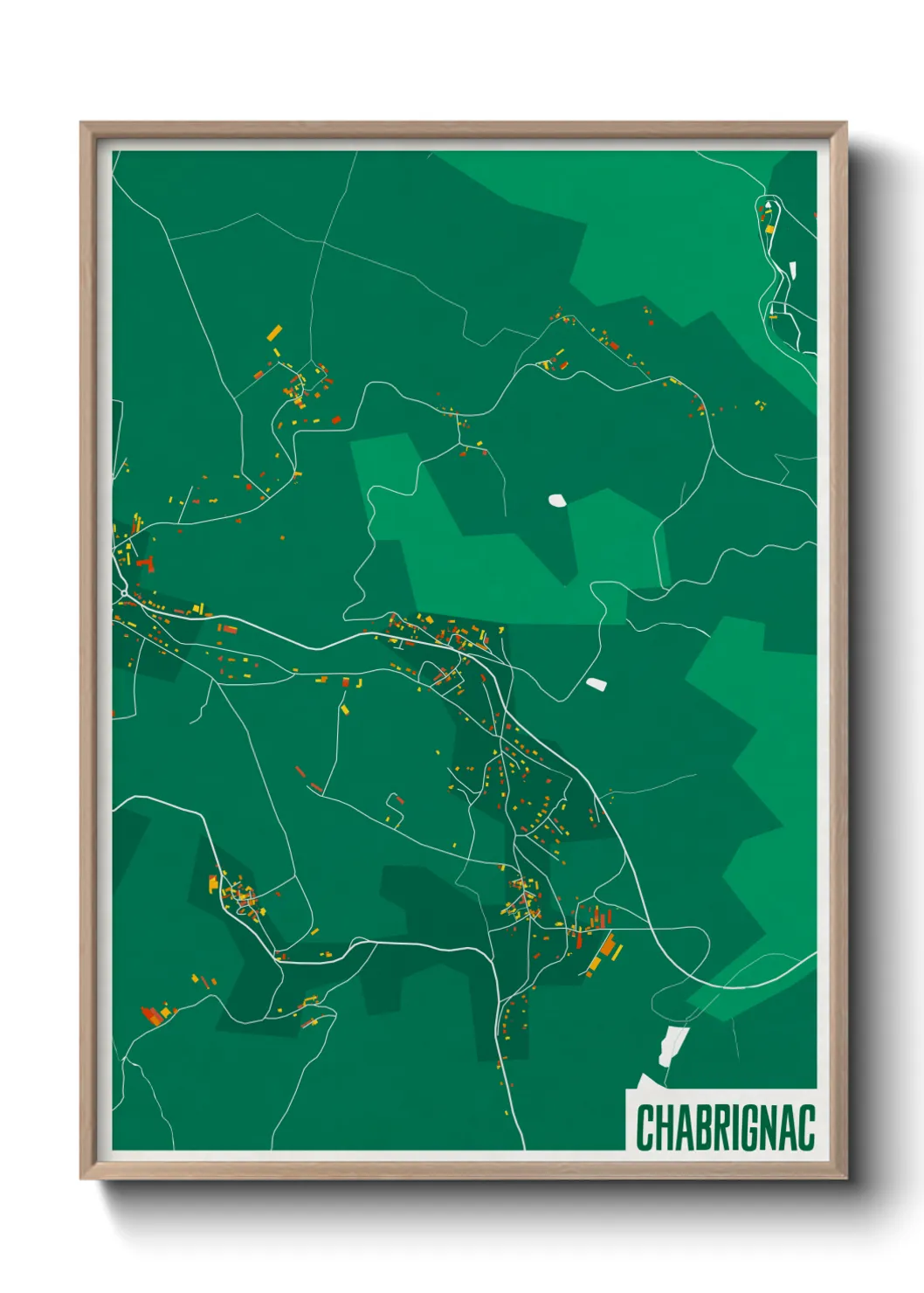 Une affiche de carte sur Chabrignac