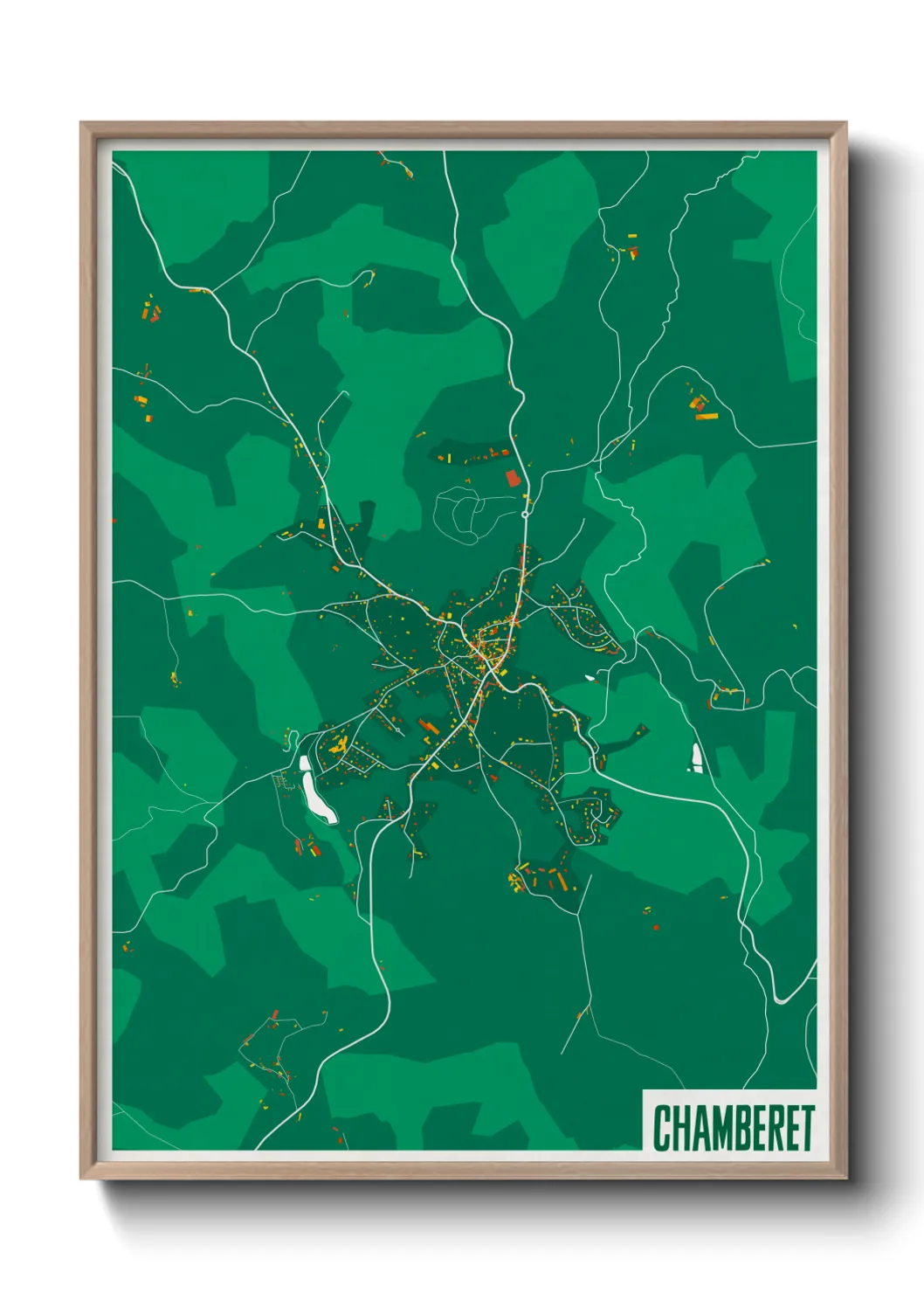 Une affiche de carte sur Chamberet