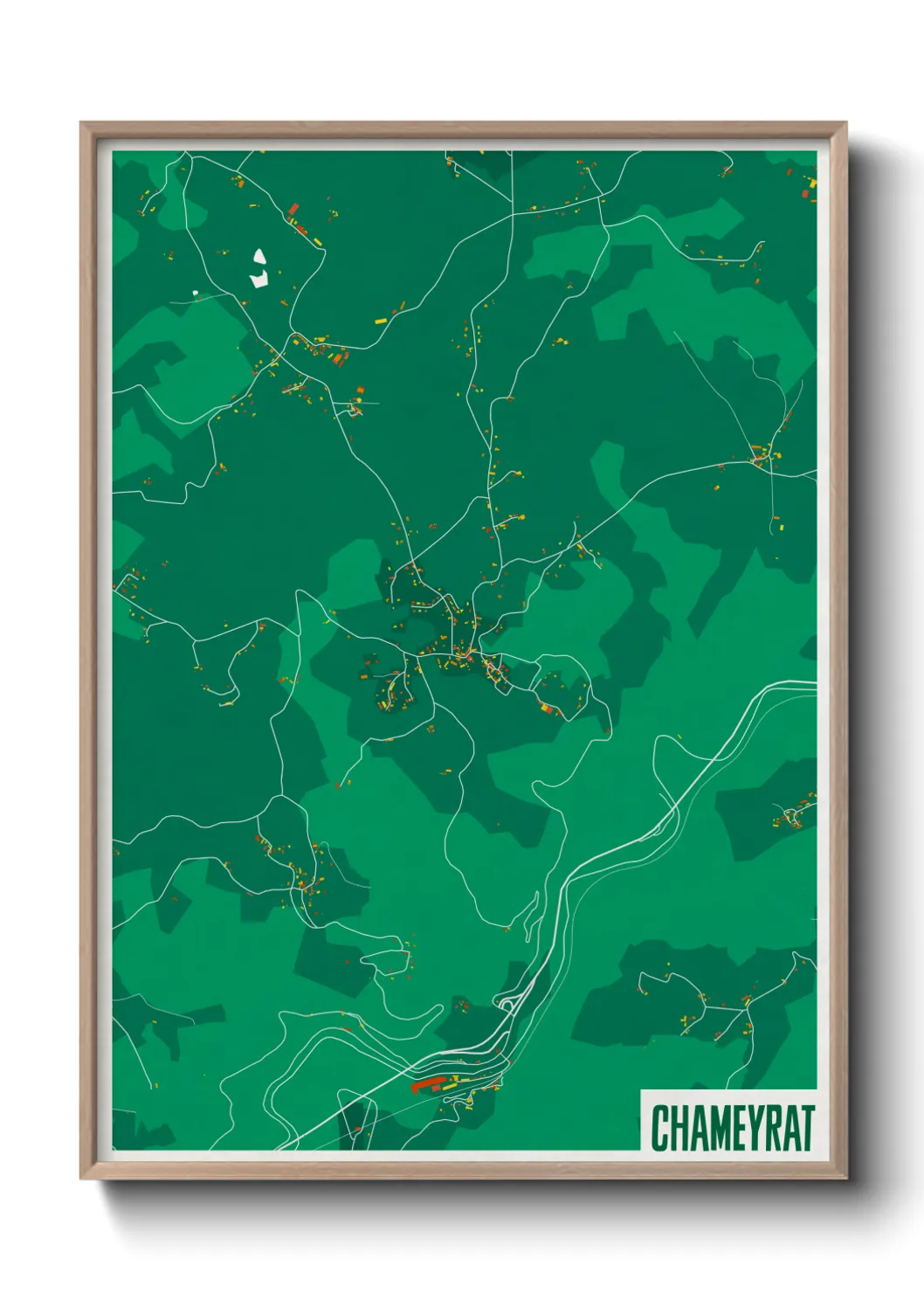 Une affiche de carte sur Chameyrat