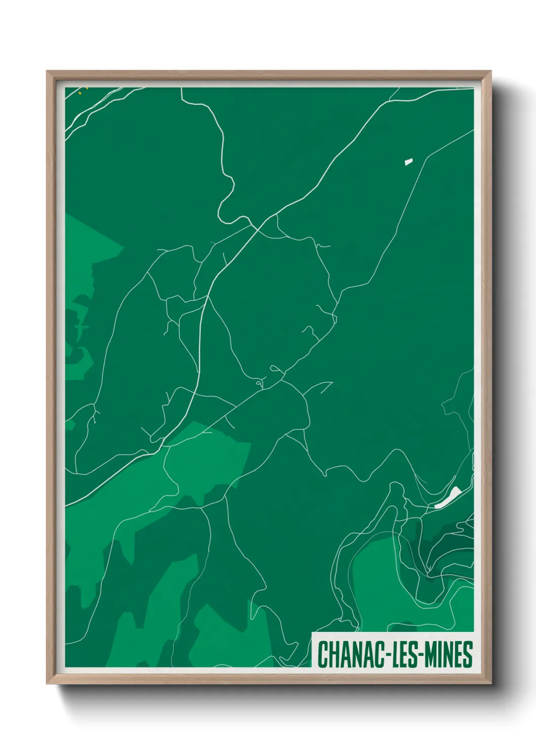 Une affiche de carte sur Chanac-les-Mines