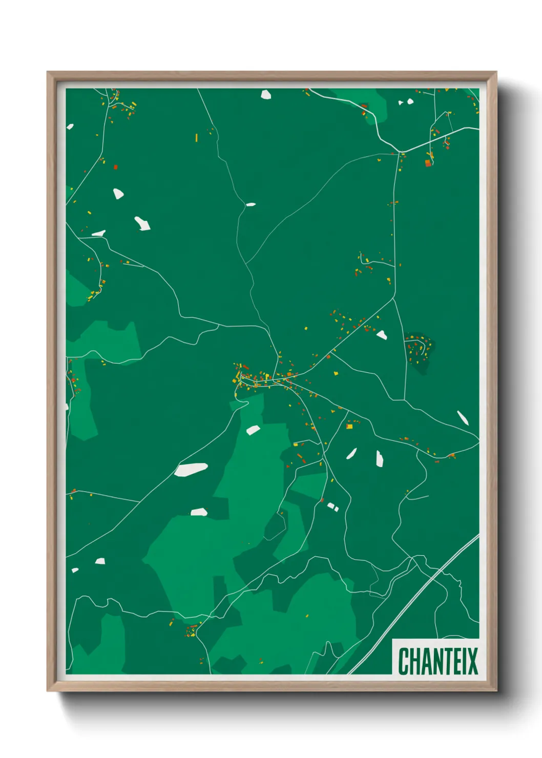 Une affiche de carte sur Chanteix