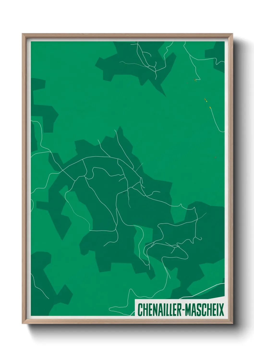 Une affiche de carte sur Chenailler-Mascheix