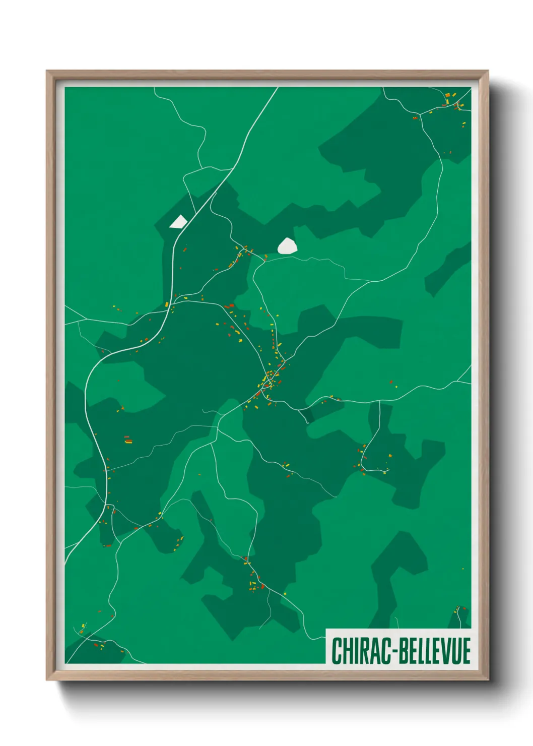 Une affiche de carte sur Chirac-Bellevue
