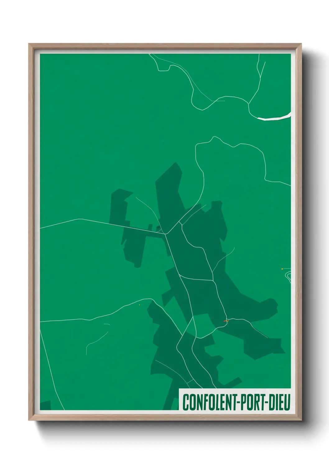 Une affiche de carte sur Confolent-Port-Dieu