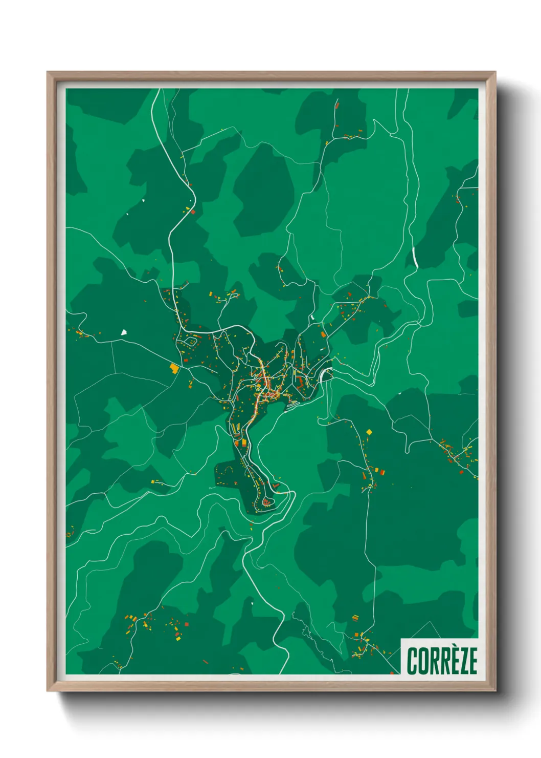 Une affiche de carte sur Corrèze