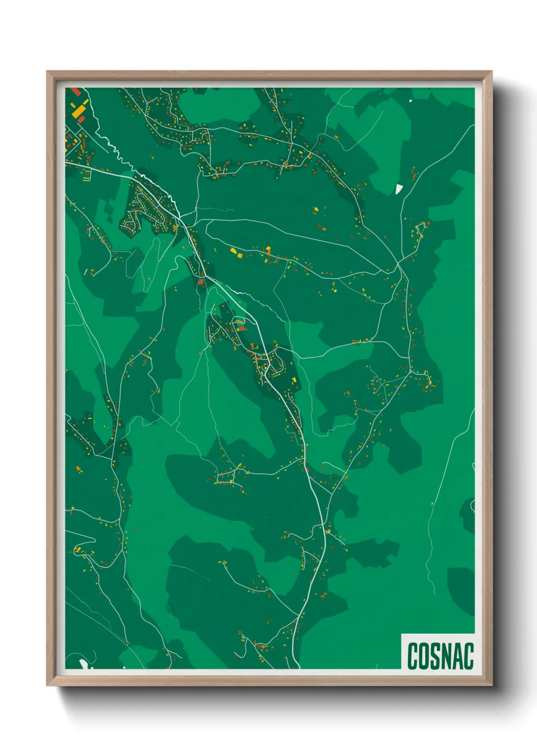 Une affiche de carte sur Cosnac