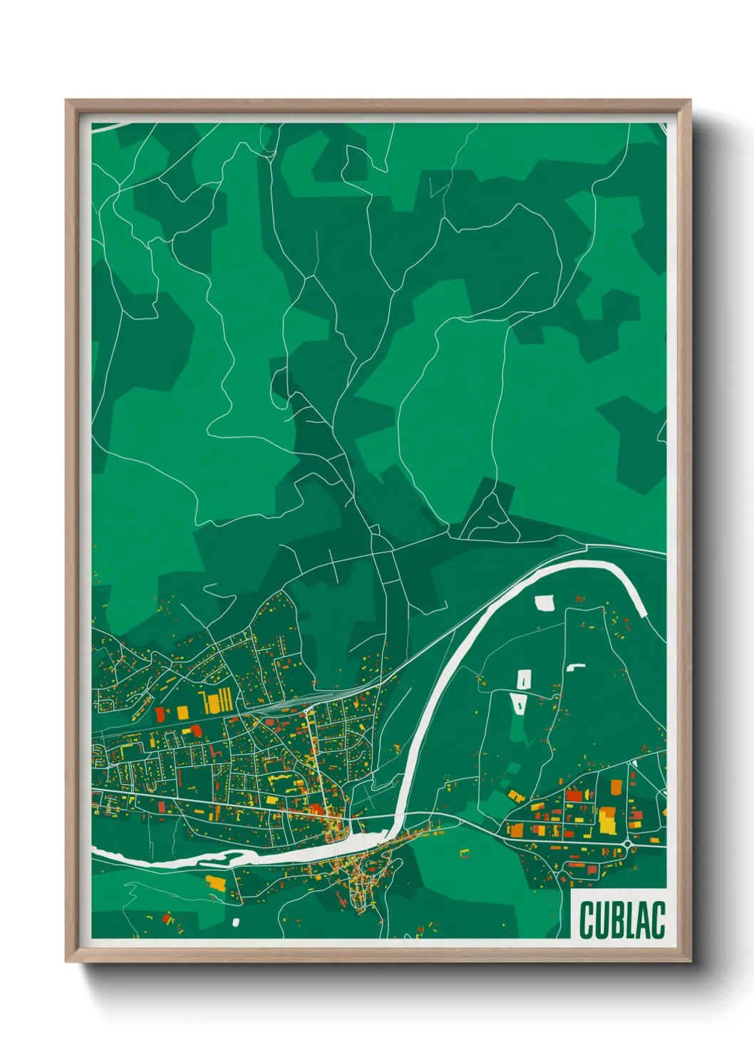 Une affiche de carte sur Cublac