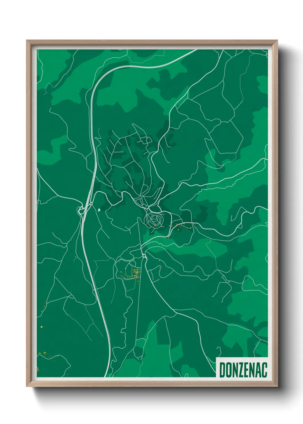 Une affiche de carte sur Donzenac