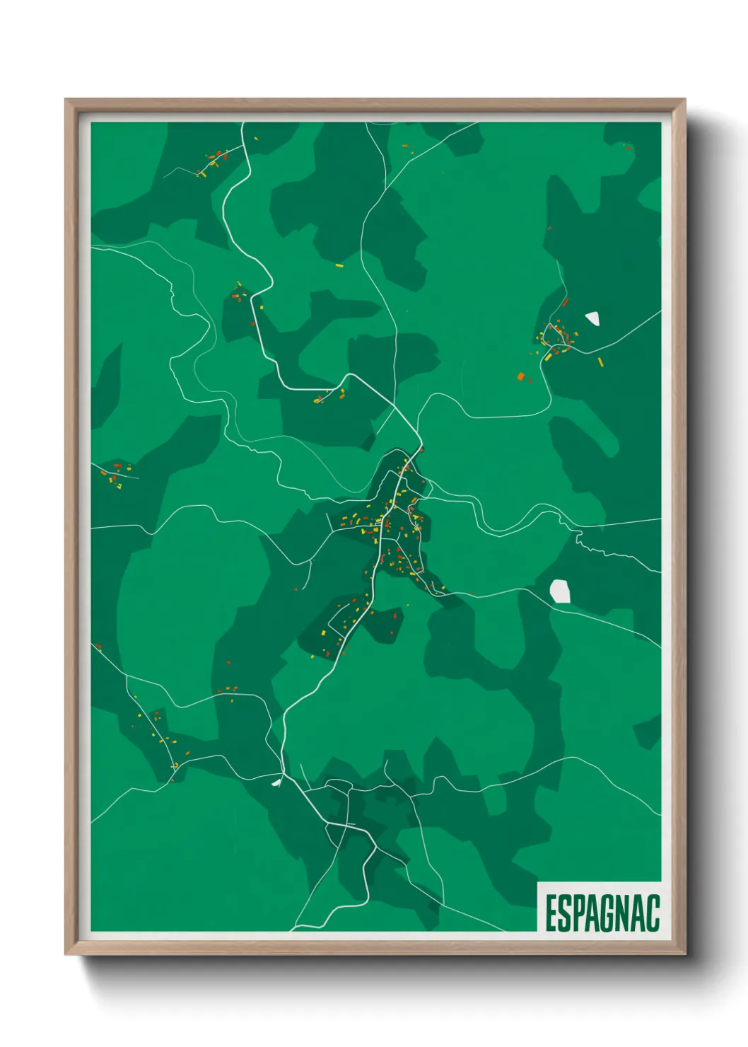 Une affiche de carte sur Espagnac