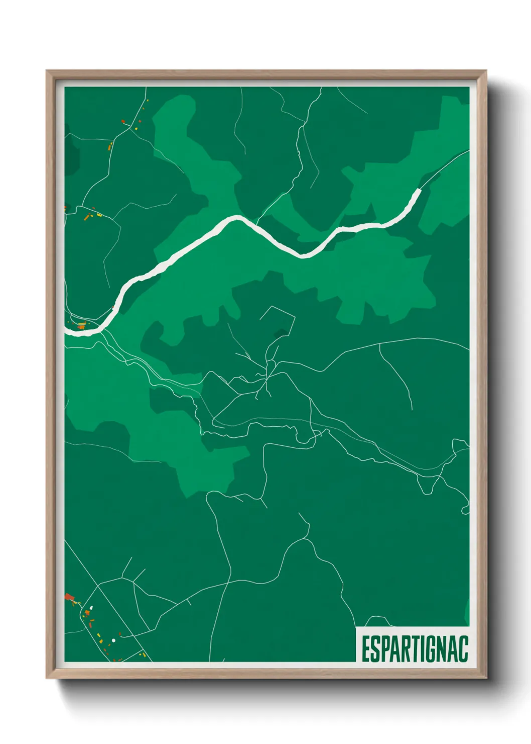 Une affiche de carte sur Espartignac