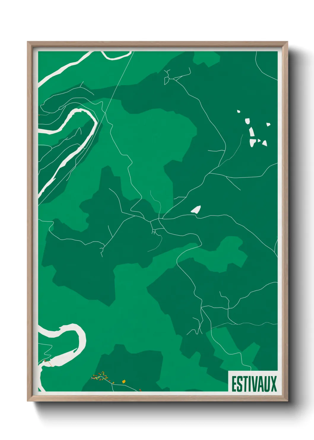 Une affiche de carte sur Estivaux