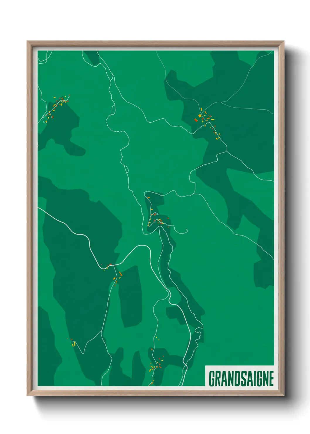 Une affiche de carte sur Grandsaigne