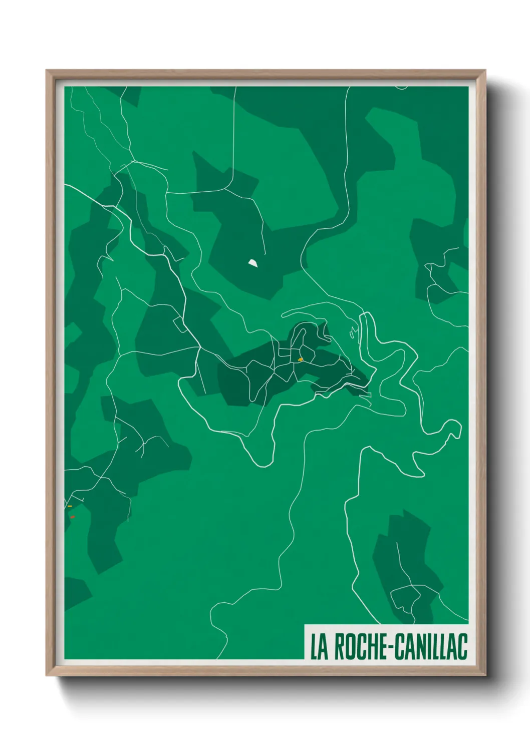 Une affiche de carte sur La Roche-Canillac