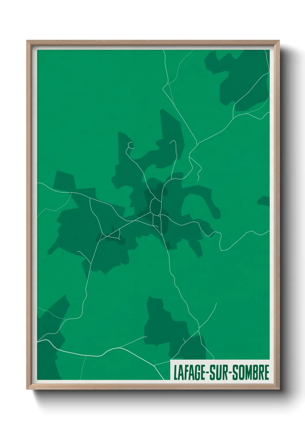 Une affiche de carte sur Lafage-sur-Sombre